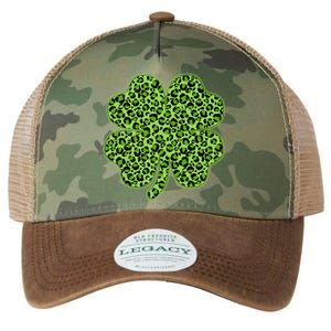 St Patrick's Day Leopard Print Shamrock Clover Legacy Tie Dye Trucker Hat