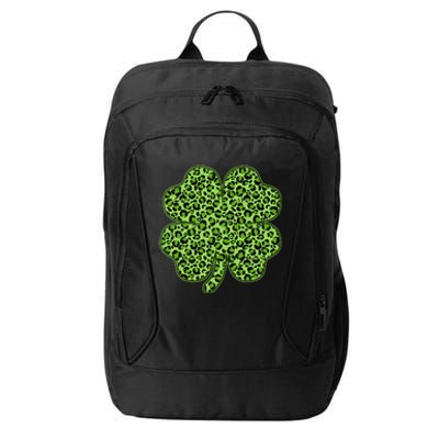 St Patrick's Day Leopard Print Shamrock Clover City Backpack