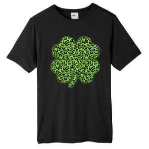 St Patrick's Day Leopard Print Shamrock Clover Tall Fusion ChromaSoft Performance T-Shirt