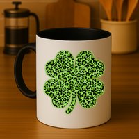St Patrick's Day Leopard Print Shamrock Clover Mug