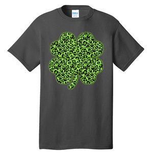 St Patrick's Day Leopard Print Shamrock Clover Tall T-Shirt