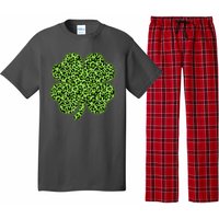 St Patrick's Day Leopard Print Shamrock Clover Pajama Set