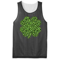 St Patrick's Day Leopard Print Shamrock Clover Mesh Reversible Basketball Jersey Tank