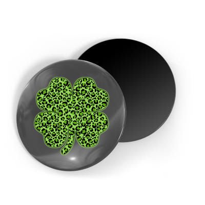 St Patrick's Day Leopard Print Shamrock Clover Magnet