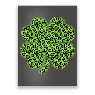 St Patrick's Day Leopard Print Shamrock Clover Poster