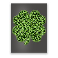 St Patrick's Day Leopard Print Shamrock Clover Poster