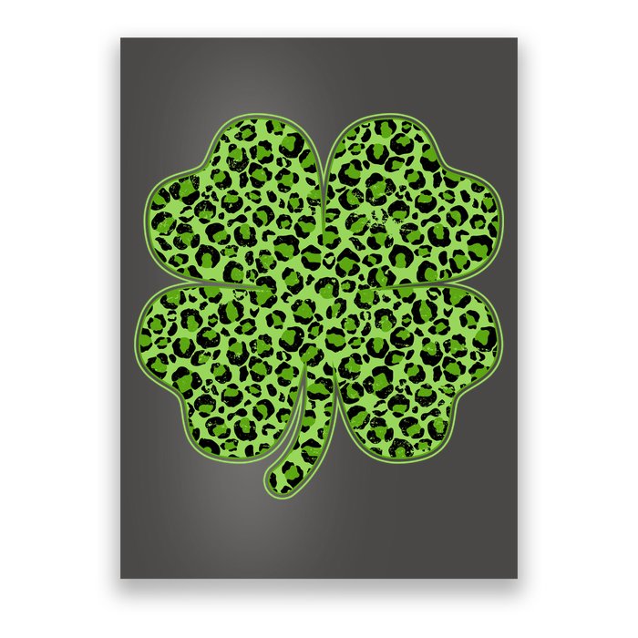 St Patrick's Day Leopard Print Shamrock Clover Poster