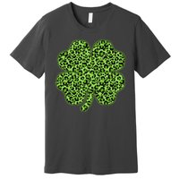 St Patrick's Day Leopard Print Shamrock Clover Premium T-Shirt