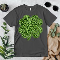 St Patrick's Day Leopard Print Shamrock Clover Premium T-Shirt