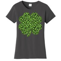 St Patrick's Day Leopard Print Shamrock Clover Women's T-Shirt