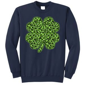 St Patrick's Day Leopard Print Shamrock Clover Sweatshirt