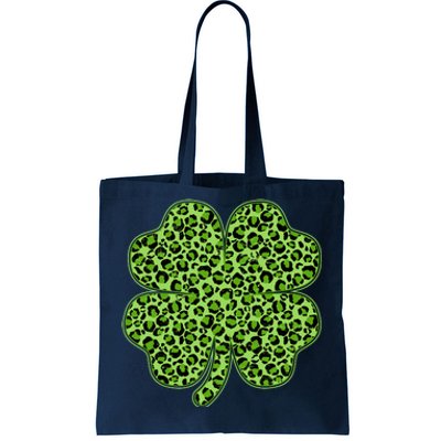 St Patrick's Day Leopard Print Shamrock Clover Tote Bag