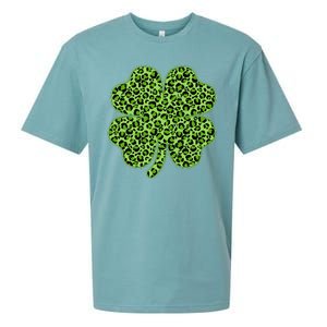 St Patrick's Day Leopard Print Shamrock Clover Sueded Cloud Jersey T-Shirt