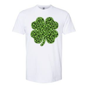 St Patrick's Day Leopard Print Shamrock Clover Softstyle CVC T-Shirt