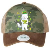 St Patrick's Day Cat Leprechaun Cat Lover Shamrock Legacy Tie Dye Trucker Hat