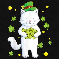 St Patrick's Day Cat Leprechaun Cat Lover Shamrock Ladies PosiCharge Tri-Blend Wicking Tank