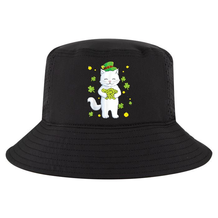 St Patrick's Day Cat Leprechaun Cat Lover Shamrock Cool Comfort Performance Bucket Hat