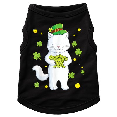 St Patrick's Day Cat Leprechaun Cat Lover Shamrock Doggie Tank