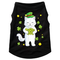 St Patrick's Day Cat Leprechaun Cat Lover Shamrock Doggie Tank