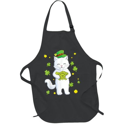 St Patrick's Day Cat Leprechaun Cat Lover Shamrock Apron
