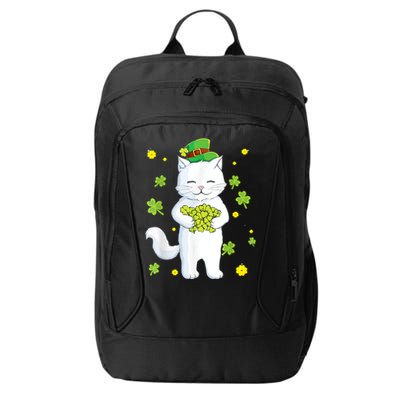 St Patrick's Day Cat Leprechaun Cat Lover Shamrock City Backpack