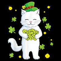 St Patrick's Day Cat Leprechaun Cat Lover Shamrock Bucket Hat