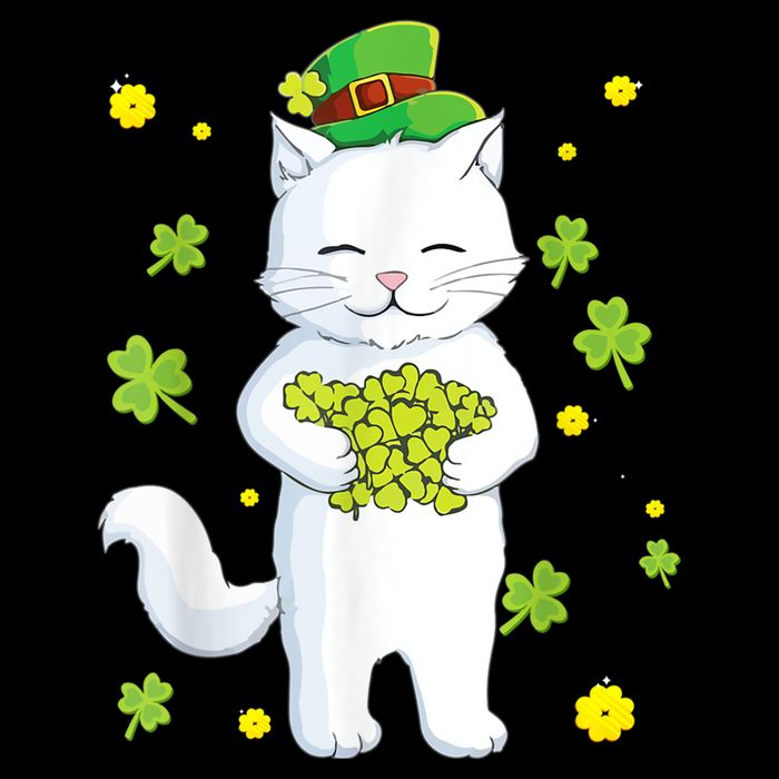 St Patrick's Day Cat Leprechaun Cat Lover Shamrock Bucket Hat