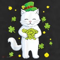 St Patrick's Day Cat Leprechaun Cat Lover Shamrock Beanie