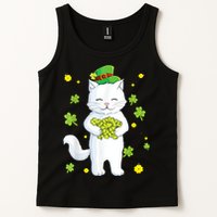 St Patrick's Day Cat Leprechaun Cat Lover Shamrock Tank Top