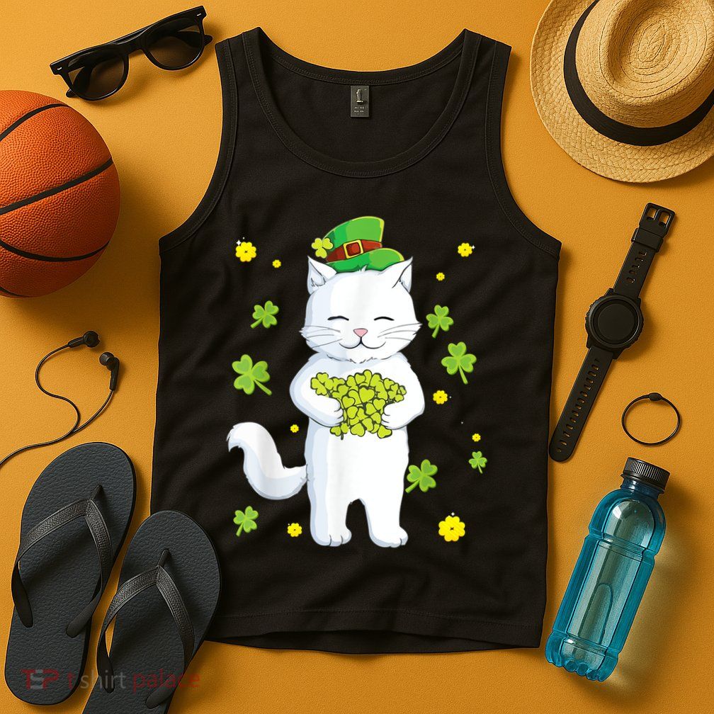 St Patrick's Day Cat Leprechaun Cat Lover Shamrock Tank Top