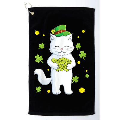 St Patrick's Day Cat Leprechaun Cat Lover Shamrock Golf Towel