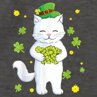 St Patrick's Day Cat Leprechaun Cat Lover Shamrock Vector Backpack