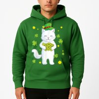 St Patrick's Day Cat Leprechaun Cat Lover Shamrock Hoodie