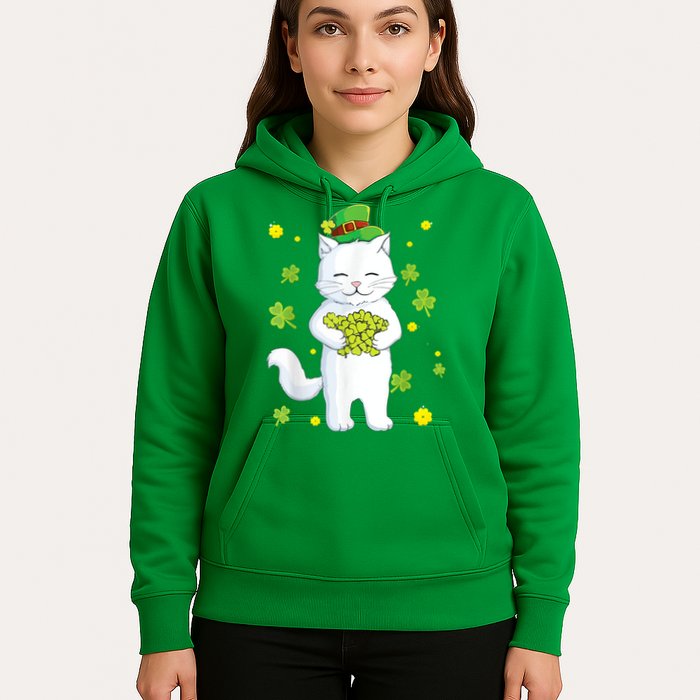 St Patrick's Day Cat Leprechaun Cat Lover Shamrock Hoodie