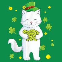 St Patrick's Day Cat Leprechaun Cat Lover Shamrock Sweatshirt