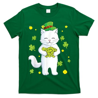 St Patrick's Day Cat Leprechaun Cat Lover Shamrock T-Shirt