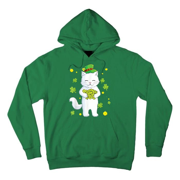 St Patrick's Day Cat Leprechaun Cat Lover Shamrock Tall Hoodie