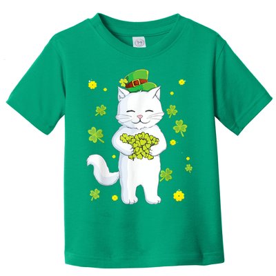 St Patrick's Day Cat Leprechaun Cat Lover Shamrock Toddler T-Shirt