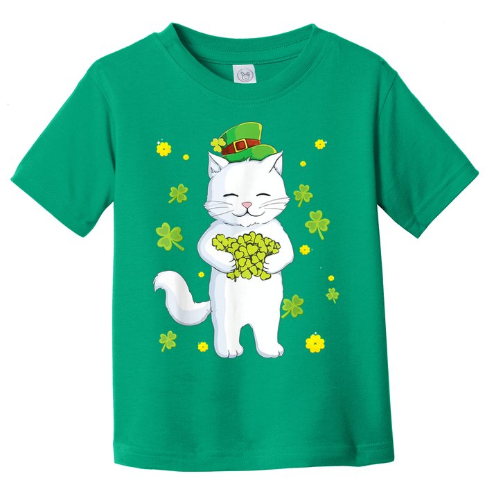 St Patrick's Day Cat Leprechaun Cat Lover Shamrock Toddler T-Shirt