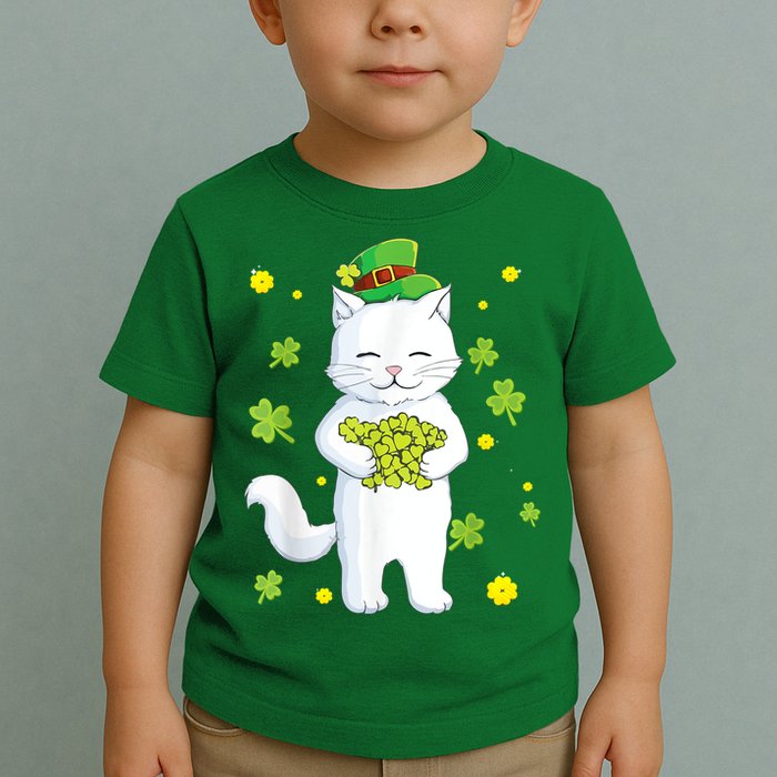 St Patrick's Day Cat Leprechaun Cat Lover Shamrock Toddler T-Shirt