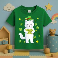 St Patrick's Day Cat Leprechaun Cat Lover Shamrock Toddler T-Shirt