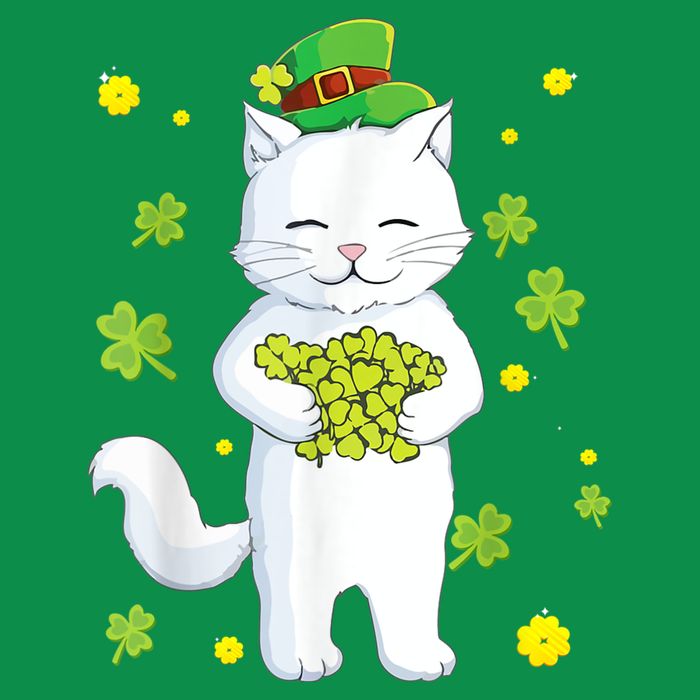 St Patrick's Day Cat Leprechaun Cat Lover Shamrock Full Zip Hoodie