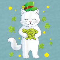 St Patrick's Day Cat Leprechaun Cat Lover Shamrock Sueded Cloud Jersey T-Shirt