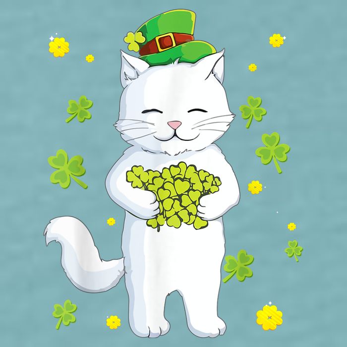 St Patrick's Day Cat Leprechaun Cat Lover Shamrock Sueded Cloud Jersey T-Shirt