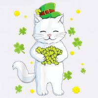St Patrick's Day Cat Leprechaun Cat Lover Shamrock Garment-Dyed Sweatshirt