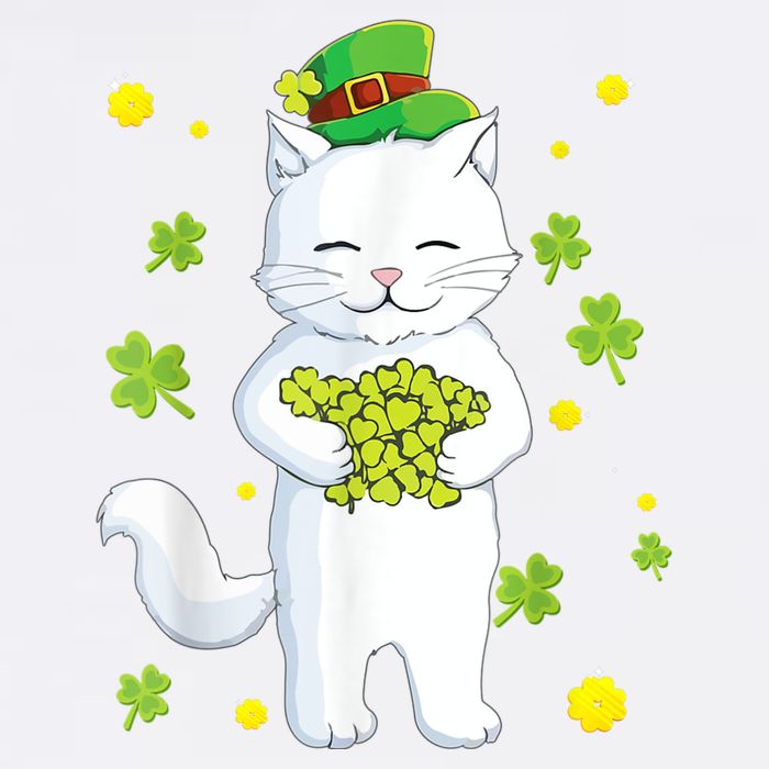 St Patrick's Day Cat Leprechaun Cat Lover Shamrock Garment-Dyed Sweatshirt