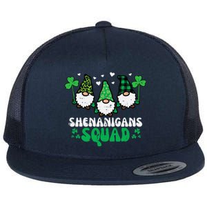 St Patricks Day Gnomes Shenanigans Squad Flat Bill Trucker Hat