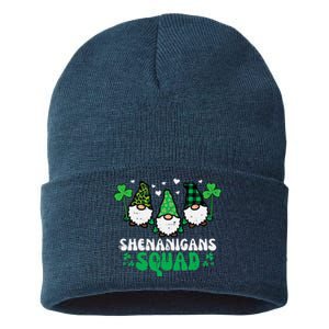 St Patricks Day Gnomes Shenanigans Squad Sustainable Knit Beanie