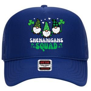 St Patricks Day Gnomes Shenanigans Squad High Crown Mesh Back Trucker Hat