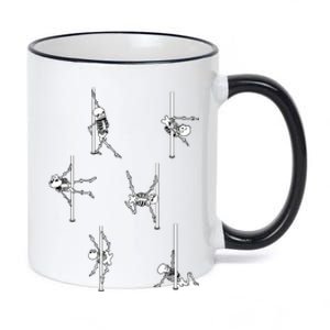 Skeleton Pole Dancing Club Gift 11oz Black Color Changing Mug